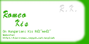 romeo kis business card